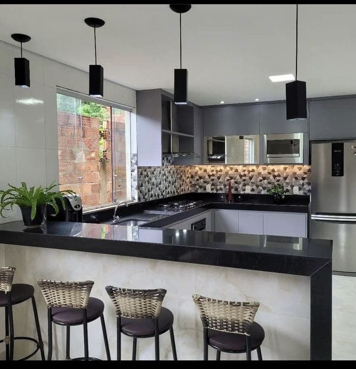 Cocina moderna con isla central — Cocinas